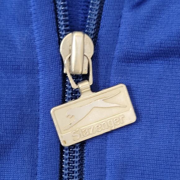 Vintage Y2K Slazenger Track Jacket Large 23x25 Blue Red Gray Cropped - Picture 4 of 13